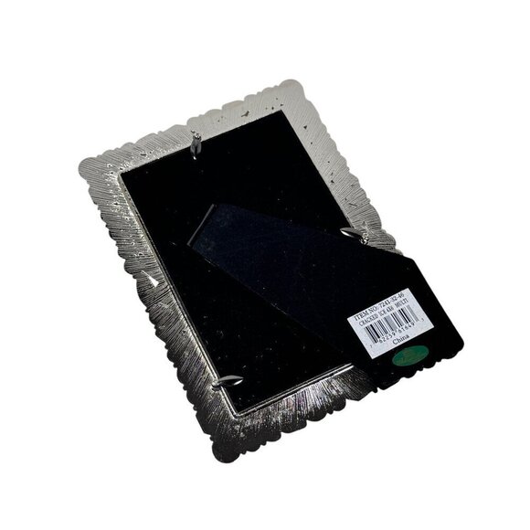 Ashleigh Manor Jeweled Photo Frame Metal Pewter Gemstone 4”x6”  Silver Gray - Picture 4 of 7